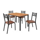 Ver imagem 3 de Conjunto Jade Flex 110cm Tampo Laminado com 4 Cadeiras Marrom/Preto Fosco/Caramelo/Freijo