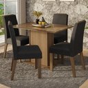 Ver imagem 1 de Conjunto Sala de Jantar Tampo de Vidro 4 Cadeiras Rustic/Oxford Jasmin Madesa