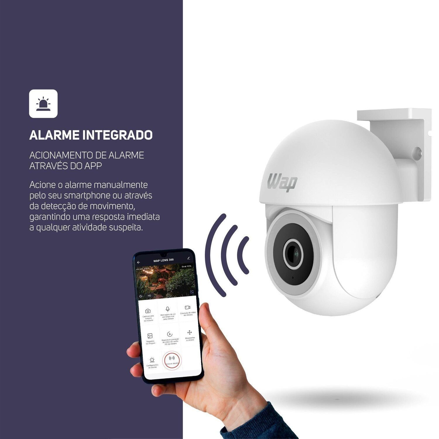 Câmera de Segurança Lens 300, 360° Graus, Visão Noturna e Detecção e Rastreamento de Movimento - 7