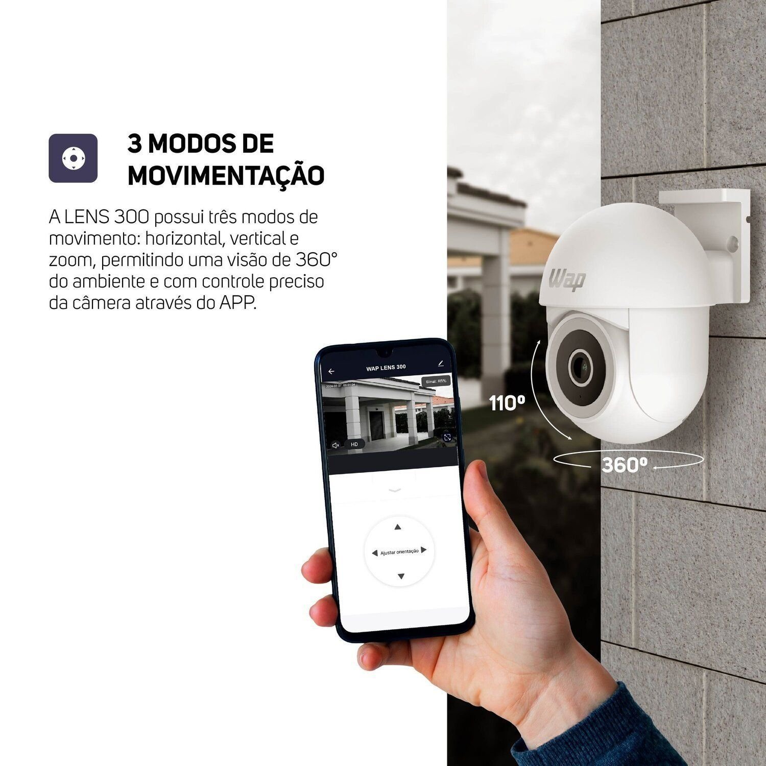 Câmera de Segurança Lens 300, 360° Graus, Visão Noturna e Detecção e Rastreamento de Movimento - 6