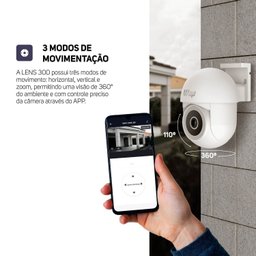 Câmera de Segurança Lens 300, 360° Graus, Visão Noturna e Detecção e Rastreamento de Movimento - 6