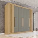 Ver imagem 1 de Guarda-Roupa Casal 100% MDF 6 Portas 6 Gavetas Granada Premium Cinza/Jequitibá/Granizo