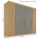 Ver imagem 3 de Guarda-Roupa Casal 100% MDF 6 Portas 6 Gavetas Granada Premium Cinza/Jequitibá/Granizo