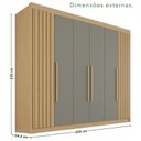 Ver imagem 3 de Guarda-Roupa Casal 100% MDF 6 Portas 6 Gavetas Granada Premium Cinza/Jequitibá/Granizo