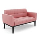 Ver imagem 7 de Conjunto 2 Poltronas e 1 Namoradeira Decorativa Karen Pés Fixo em Madeira Preto Suede Rose G19 - Gra