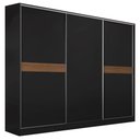 Ver imagem 2 de Guarda-Roupa Casal 100% MDF 3 Portas Preto Malta Madesa