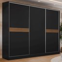 Ver imagem 1 de Guarda-Roupa Casal 100% MDF 3 Portas Preto Malta Madesa