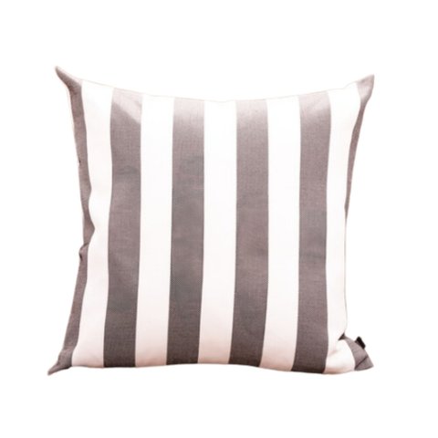 Coleção Náutica - Almofada Listras Cinza Quadrada Tipo:completa