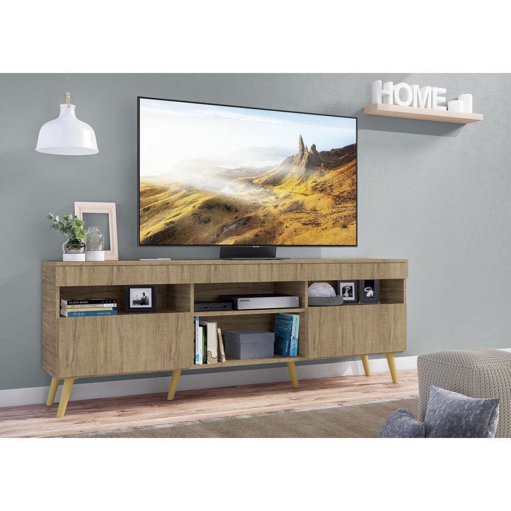 Rack TV 65" Retrô 2 Portas Paris Multimóveis V3327 Rustic/Natural - 7