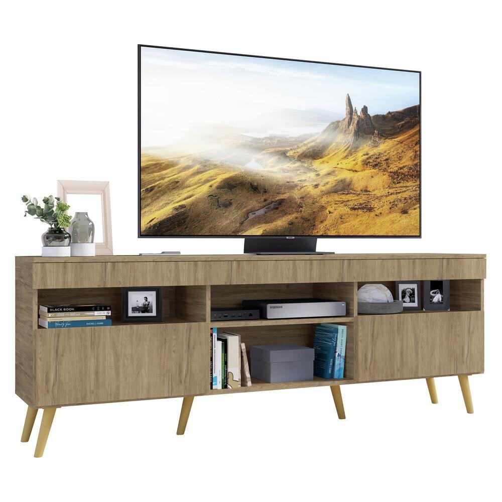 Rack TV 65" Retrô 2 Portas Paris Multimóveis V3327 Rustic/Natural - 2