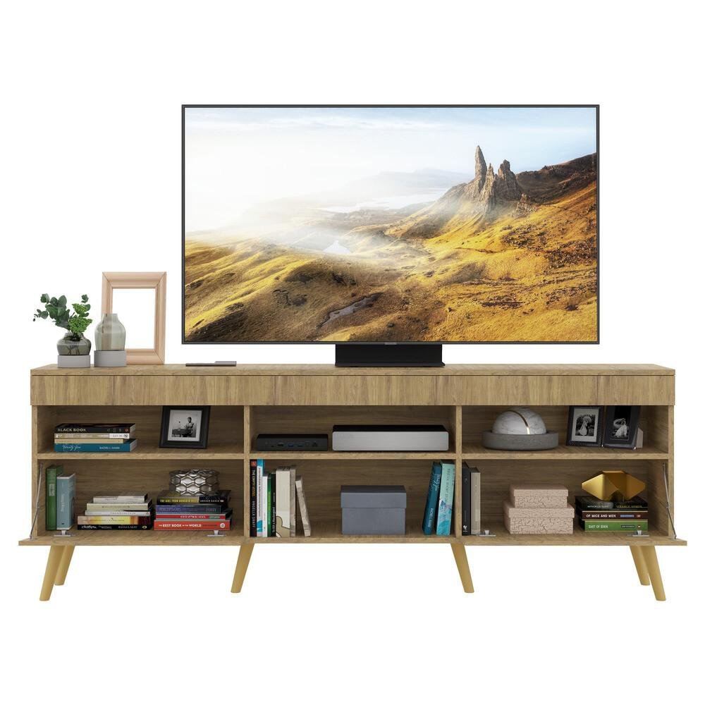 Rack TV 65" Retrô 2 Portas Paris Multimóveis V3327 Rustic/Natural - 5