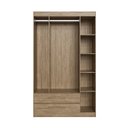 Ver imagem 6 de Guarda-Roupa Casal 4 Portas 2 Gavetas Bege/Wood/Branco Brilho