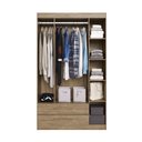 Ver imagem 2 de Guarda-Roupa Casal 4 Portas 2 Gavetas Bege/Wood/Branco Brilho