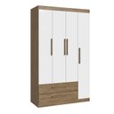 Ver imagem 3 de Guarda-Roupa Casal 4 Portas 2 Gavetas Bege/Wood/Branco Brilho