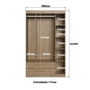 Ver imagem 4 de Guarda-Roupa Casal 4 Portas 2 Gavetas Bege/Wood/Branco Brilho