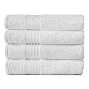 Kit 5 Toalhas de Rosto Gigante para Hotel Grossa - Nobre - Branco