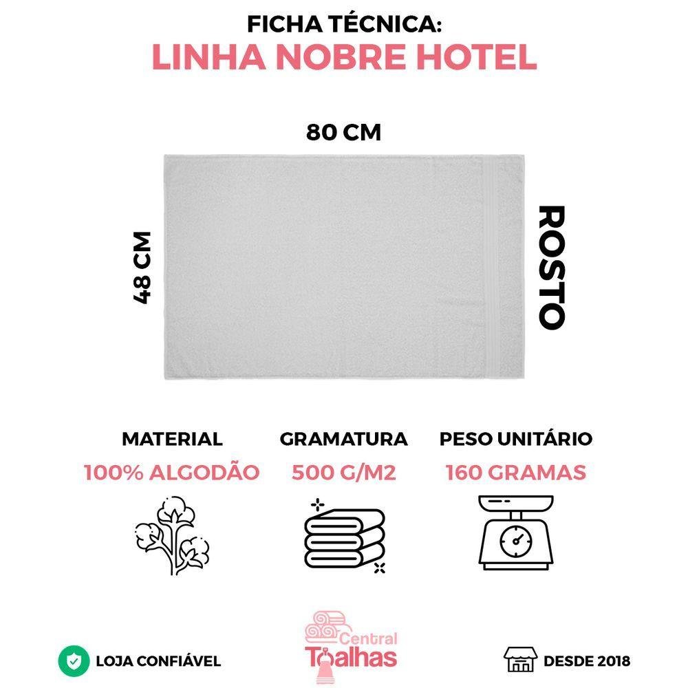 Kit 5 Toalhas de Rosto Gigante para Hotel Grossa - Nobre - Branco - 3
