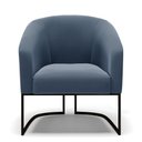 Ver imagem 5 de Kit 2 Poltronas Stella Suede Azul Marinho Base Industrial Preto - D’Rossi