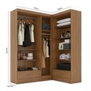 Ver imagem 5 de Quarto Modulado de Canto 100% MDF 3 Peças 5 Portas 2 Gavetas com Espelhos Smart Plus Espresso Móveis Marrom/Cinamomo
