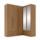Ver imagem 3 de Quarto Modulado de Canto 100% MDF 3 Peças 5 Portas 2 Gavetas com Espelhos Smart Plus Espresso Móveis Marrom/Cinamomo