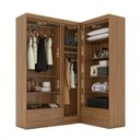 Ver imagem 6 de Quarto Modulado de Canto 100% MDF 3 Peças 5 Portas 2 Gavetas com Espelhos Smart Plus Espresso Móveis Marrom/Cinamomo