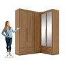 Quarto Modulado de Canto 3 Peças 5 Portas 2 Gavetas com Espelho Smart Plus - 7