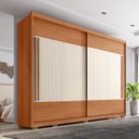 Ver imagem 1 de Guarda-Roupa Casal 2 Portas Correr e 6 Gavetas Microripado Coliseu Marrom/Freijo/Off White/Sued