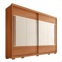 Ver imagem 2 de Guarda-Roupa Casal 2 Portas Correr e 6 Gavetas Microripado Coliseu Marrom/Freijo/Off White/Sued