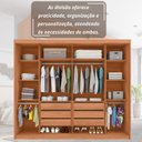 Ver imagem 6 de Guarda-Roupa Casal 2 Portas Correr e 6 Gavetas Microripado Coliseu Marrom/Freijo/Off White/Sued