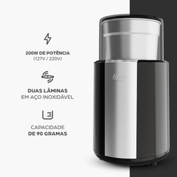 Moedor de Café Elétrico Aroma Wmc200 com 2 Lâminas em Aço Inox 200w 127v - 8