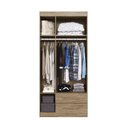 Ver imagem 2 de Guarda-Roupa Solteiro 3 Portas 2 Gavetas Bege/Wood/Branco