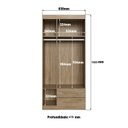 Ver imagem 4 de Guarda-Roupa Solteiro 3 Portas 2 Gavetas Bege/Wood/Branco