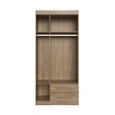 Ver imagem 6 de Guarda-Roupa Solteiro 3 Portas 2 Gavetas Bege/Wood/Branco