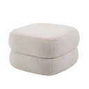 Ver imagem 1 de Puff Biscuit Boucle 38 X 58 Cm Pés de Madeira Branco Off White