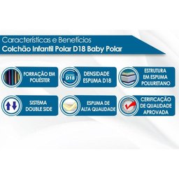 Colchão Berço Polar Infantil D18 Baby (60x130x10) -  - 3