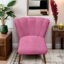 Ver imagem 4 de Cadeira Pétala Flor para Sala de Estar Penteadeira Salão Suede Rose