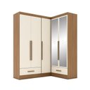 Ver imagem 3 de Quarto Modulado de Canto 100% MDF 3 Peças 5 Portas 2 Gavetas com Espelhos Smart Plus Espresso Móveis Off White/Cinamomo