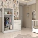 Ver imagem 2 de Guarda-roupa Infantil com Cômoda Colorê 2 Portas 3 Gavetas Branco - Panorama Móveis