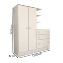 Ver imagem 4 de Guarda-roupa Infantil com Cômoda Colorê 2 Portas 3 Gavetas Branco - Panorama Móveis