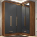Ver imagem 1 de Quarto Modulado de Canto 100% MDF 3 Peças 5 Portas 2 Gavetas com Espelhos Smart Plus Espresso Móveis Cinza/Cinamomo/Chumbo