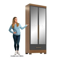 Quarto Modulado de Canto 3 Peças 5 Portas 2 Gavetas com Espelho Smart Plus - 13