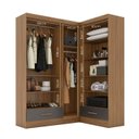 Ver imagem 7 de Quarto Modulado de Canto 100% MDF 3 Peças 5 Portas 2 Gavetas com Espelhos Smart Plus Espresso Móveis Cinza/Cinamomo/Chumbo