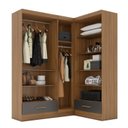 Ver imagem 5 de Quarto Modulado de Canto 100% MDF 3 Peças 5 Portas 2 Gavetas com Espelhos Smart Plus Espresso Móveis Cinza/Cinamomo/Chumbo