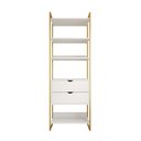 Ver imagem 3 de Guarda Roupa Aberto Industrial Solteiro 1 Módulo com Gaveta Branco Base Dourada
