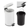 Lixeira Branca Inox 8 Litros Luxo Pedal Cesto Lixo Removível Retro Vintage Banheiro - 1