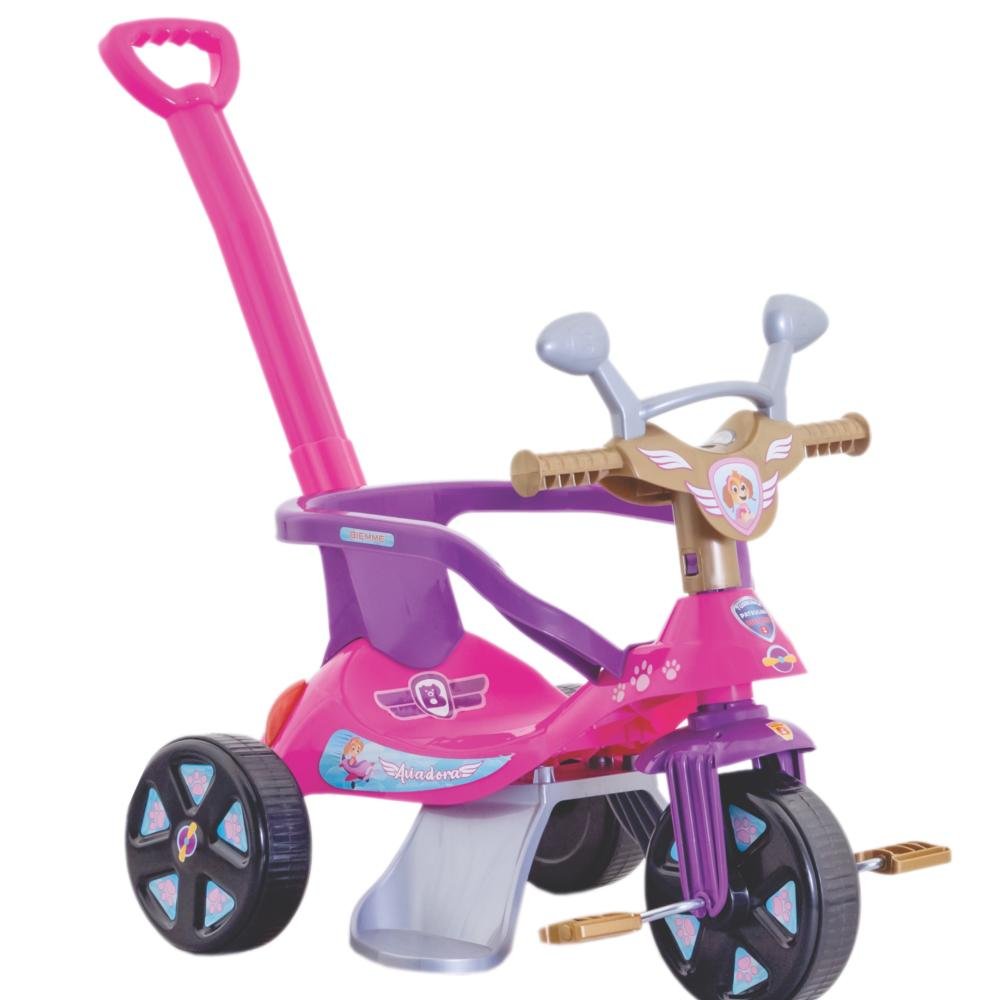 Triciclo Infantil Biemme Smile Confort com Haste Removível