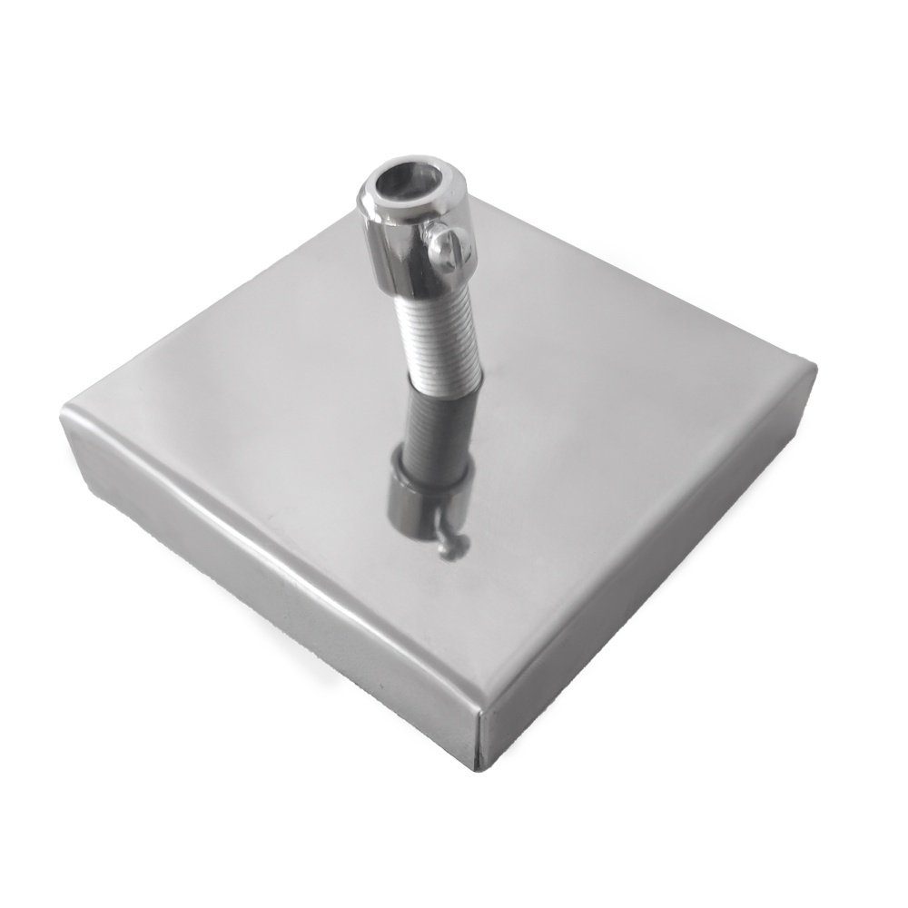 Canopla para Lustre e Pendente Quadrada Cromada 8cm Inox - 4