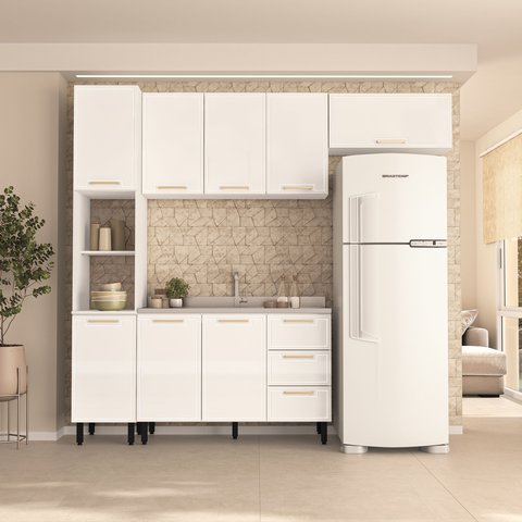 Cozinha Completa 4 Peças 224,5cm x 240cm Amara Branco