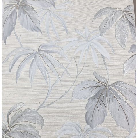 Papel de Parede Poet Chart 5 Luxo Flolhas Bege