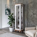 Ver imagem 4 de Cristaleira 1 Porta Prat Vidro e Espelho Branco - Imbuia